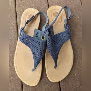 Ugg Vivyan II blue leather sandals women's size 12